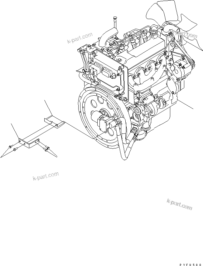 Parts diagram: ENGINE UNIT — FD40Z-10 S/N 133001-UP