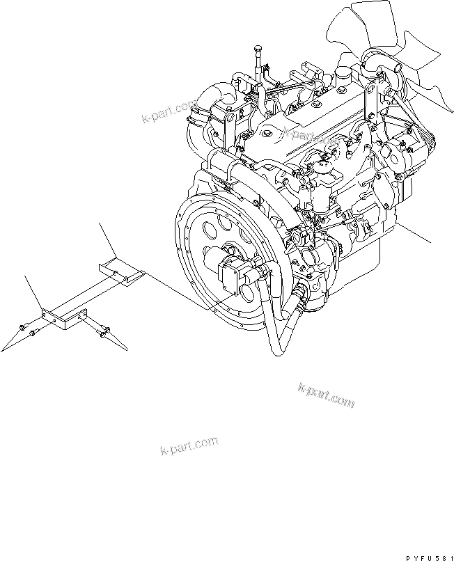 Parts diagram: ENGINE UNIT — FD40ZY-10 S/N 133001-UP