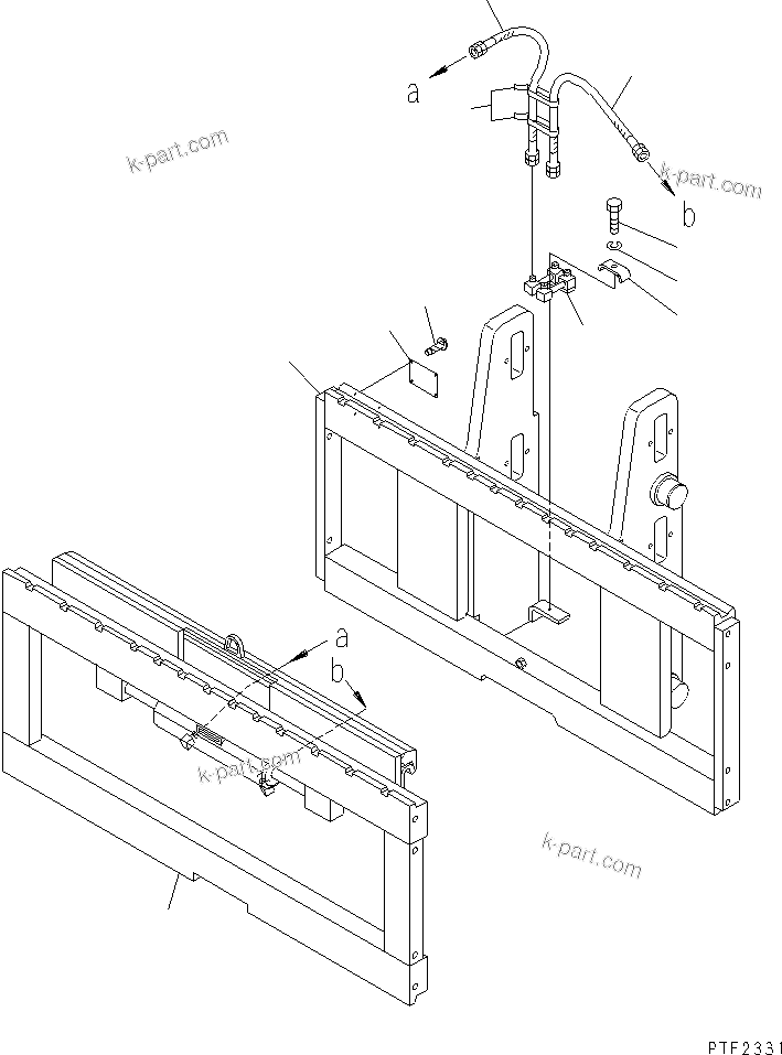 Parts diagram: SIDE SHIFTER (FORK CARRIAGE AND BOARD) — FD45-AT S/N 100001-UP