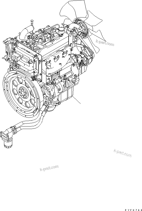 Parts diagram: ENGINE UNIT (EC SPEC.) — FD80-10-EC S/N 55001-UP