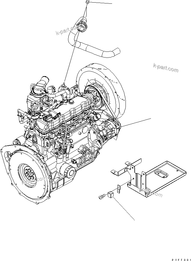 Parts diagram: ENGINE UNIT (DRY CLUTCH AND TORQUE CONVERTER SPEC.)(#650001-668499) — FG15H/18H-20 S/N 650001-UP
