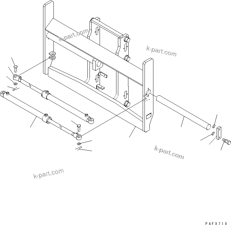 Parts diagram: FORK POSITIONER (INDEPENDENT STROKE SHAFT TYPE) (FRAME AND CYLINDER) — FMH608-1 S/N 1001-UP