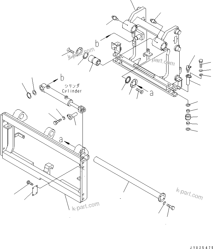 Parts diagram: FORK MOVER (INDEPENDENT STROKE HOOK/HOOK TYPE) (WITH SIDE SHIFT) (FRAME AND SHAFT) (FMS304) — FMS304-2 S/N 1001-UP