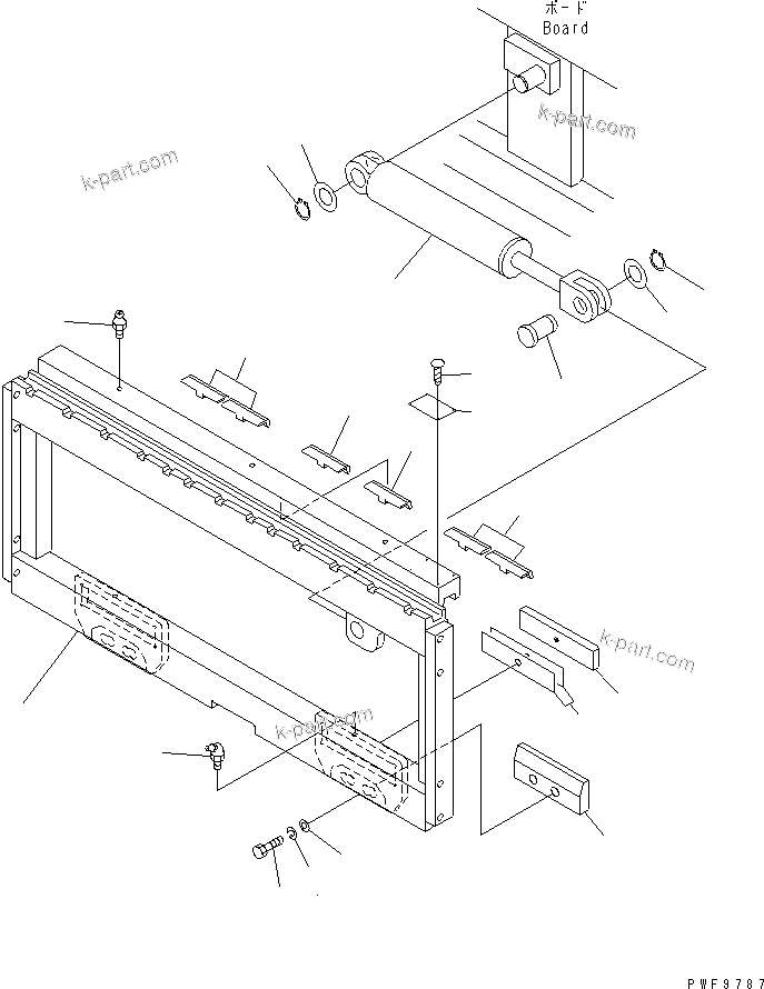 Parts diagram: SIDE SHIFTER (FRAME) (HOOK TYPE) (WIDTH=1190 ?1320MM)(#0001-) — FSH459-1 S/N 1001-UP