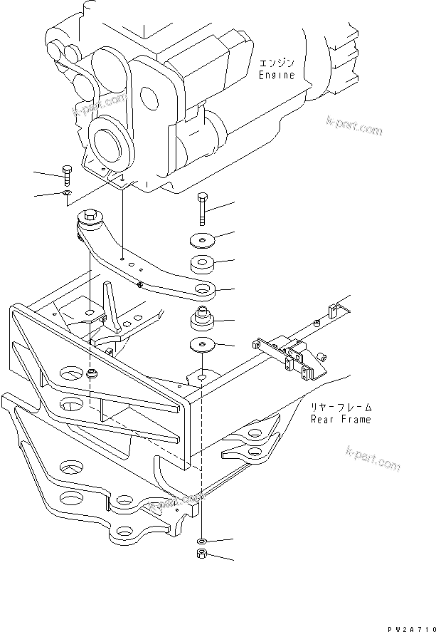 Parts diagram: ENGINE MOUNTING PARTS — GD655-3Y S/N 4001-UP