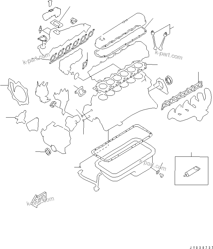 Parts diagram: ENGINE GASKET KIT — GK45-1B S/N 000104-UP (SINGLE FUEL-LP GAS)