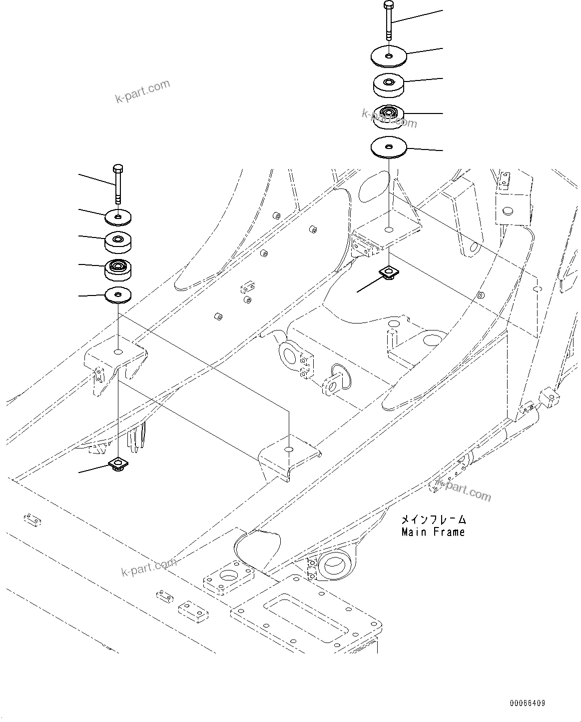 Parts diagram: Engine Mounting (#7590-) — HD405-7 S/N 7594-UP
