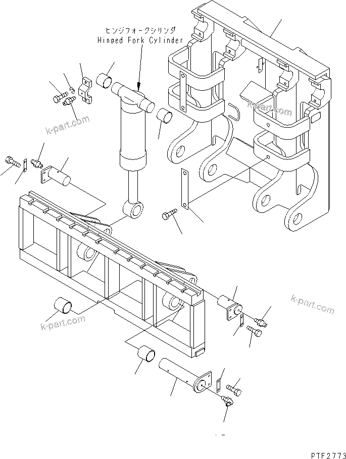 Parts diagram: HINGED FORK (FRAME) — HFD707-1 S/N 1001-UP