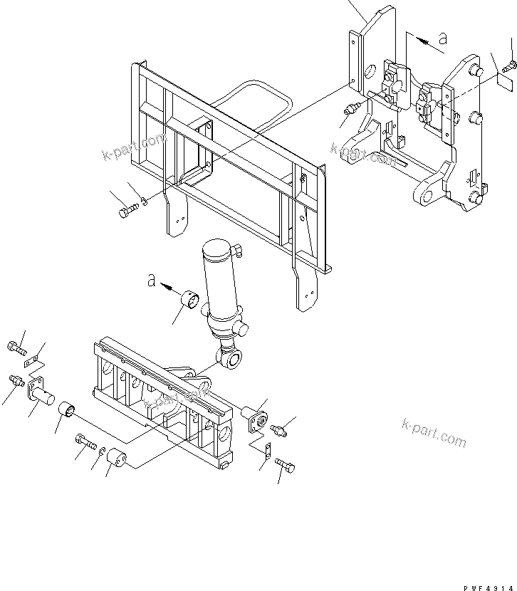Parts diagram: HINGED FORK (FRAME) (FOR S/L/P-TYPE) — HFF1R1-1-AR S/N 1001-UP