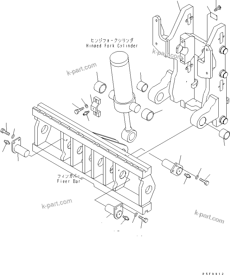 Parts diagram: HINGED FORK (FRAME) — HFF5A1-1 S/N 1001-UP