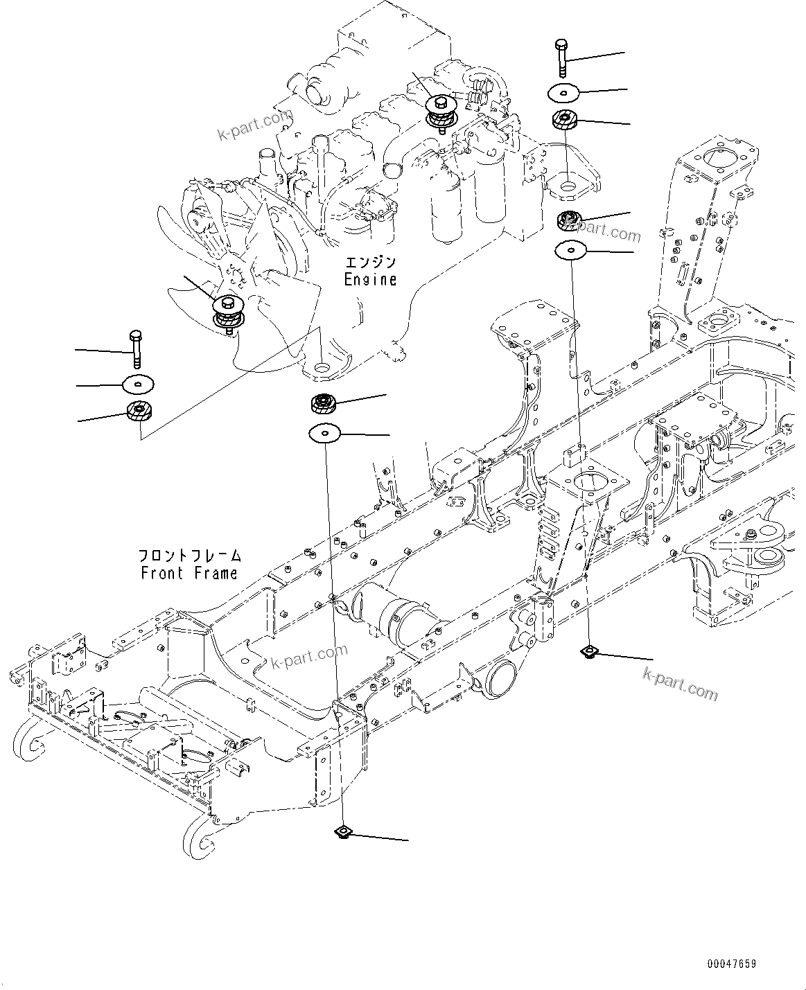 Parts diagram: Engine Mounting (#2785-) — HM300-2 S/N 2785-UP