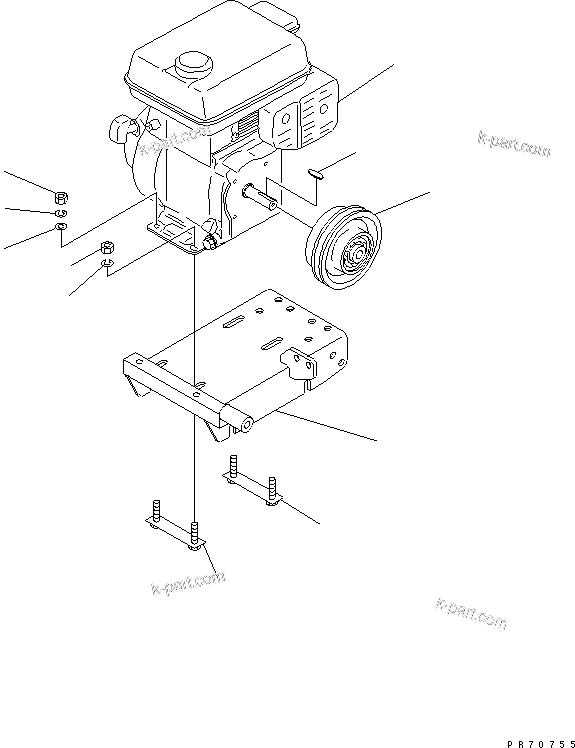 Parts diagram: ENGINE MOUNT — JP45-3 S/N 15001-UP