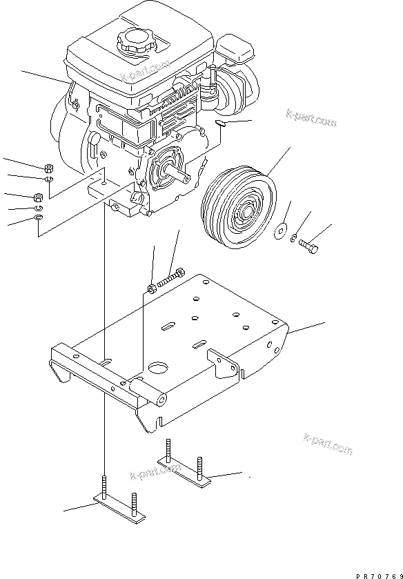 Parts diagram: ENGINE MOUNT — JP80-6 S/N 51001-UP