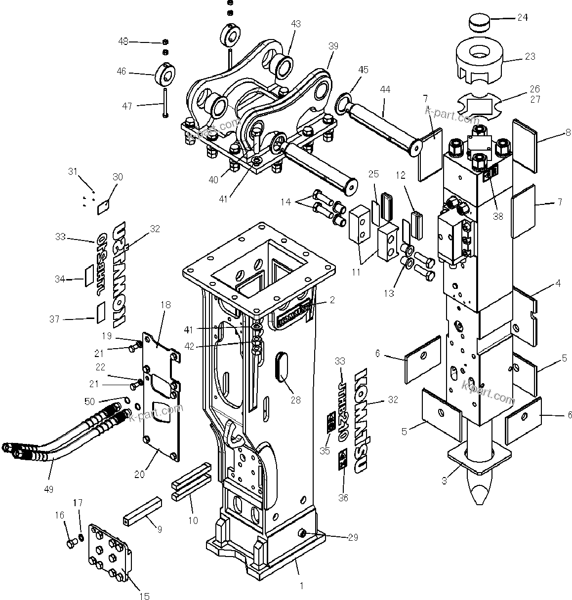 Parts diagram: Hydraulic Breaker, Box Bracket(#16759-) — JTHB210-3 S/N 16759-UP (JTHB210-3_HYDRAULIC BREAKER)