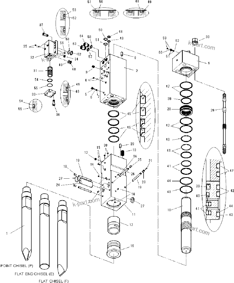 Parts diagram: Hydraulic Breaker, Cylinder(#15591-) — JTHB350-3 S/N 15591-UP (JTHB350-3_HYDRAULIC BREAKER)