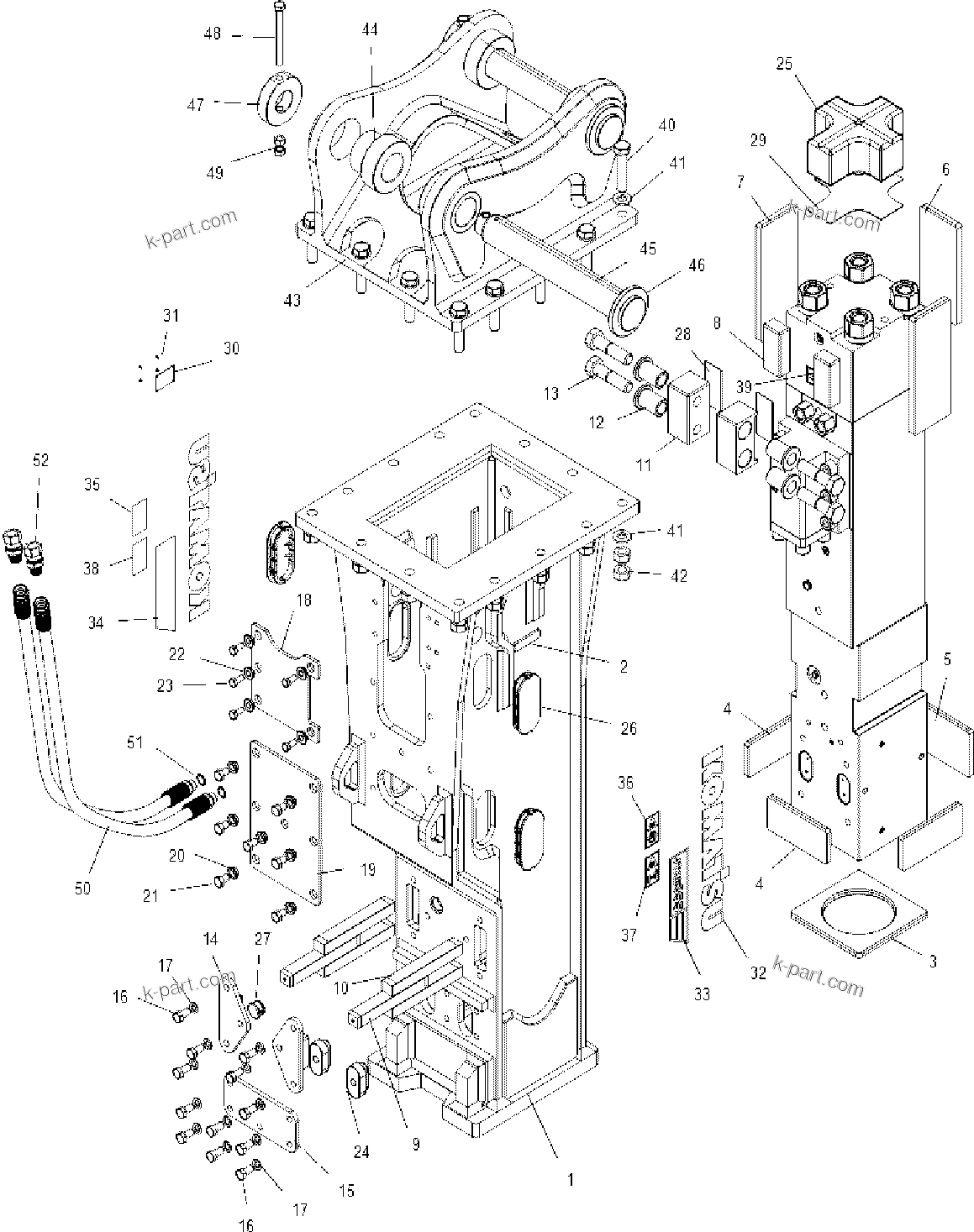 Parts diagram: Hydraulic Breaker, Box Bracket(#20003-) — JTHB355-5B S/N 20001-UP (JTHB355-5B_HYDRAULIC BREAKER)