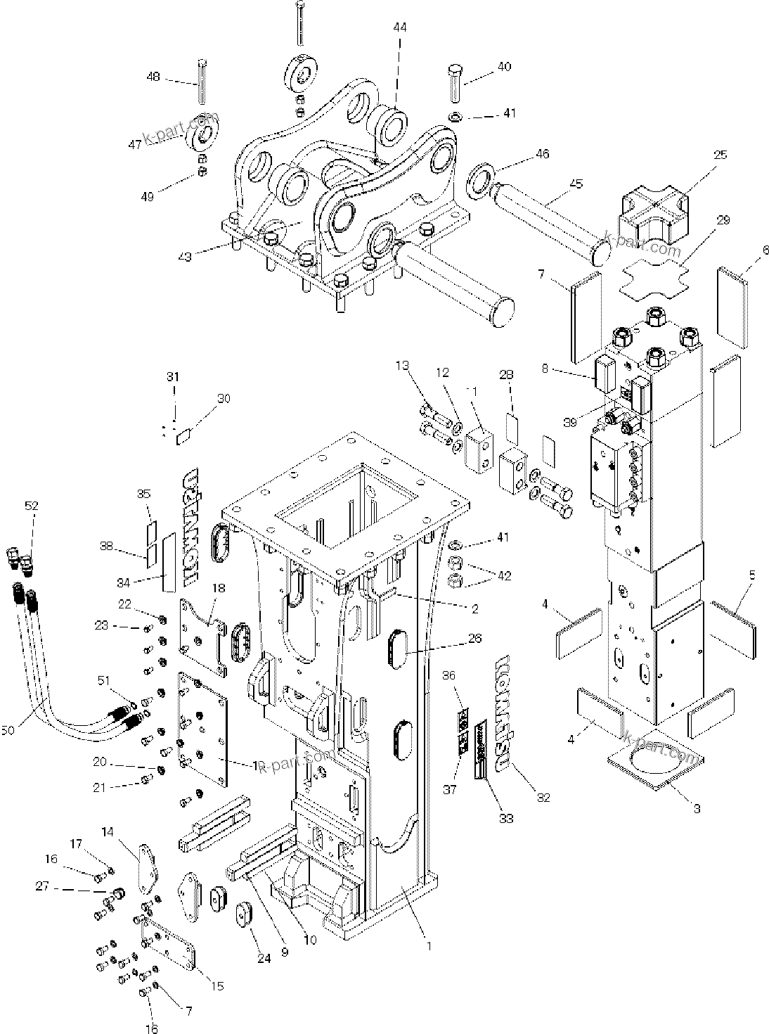 Parts diagram: Hydraulic Breaker, Box Bracket(#20001-) — JTHB455-5B S/N 20001-UP (JTHB455-5B_HYDRAULIC BREAKER)