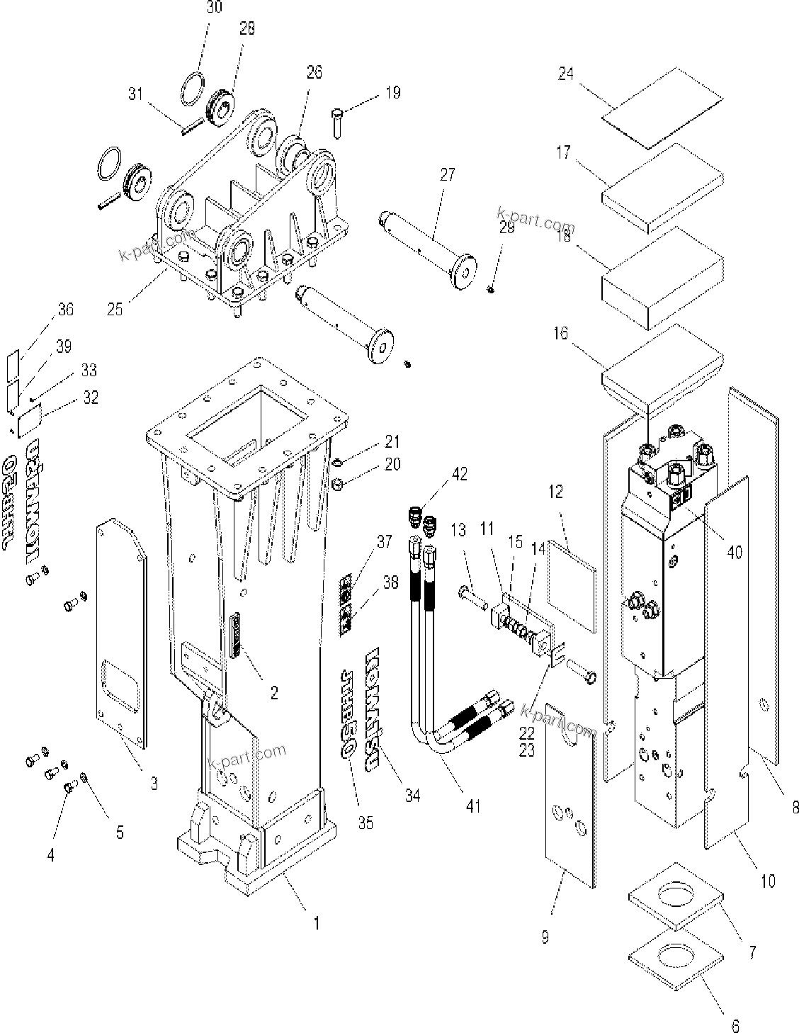 Parts diagram: Hydraulic Breaker, Bracket(#10001-) — JTHB50-3 S/N 10001-UP (JTHB50-3_HYDRAULIC BREAKER)