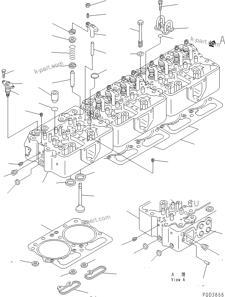 Parts diagram: CYLINDER HEAD — NT-855-1J S/N 173908-UP