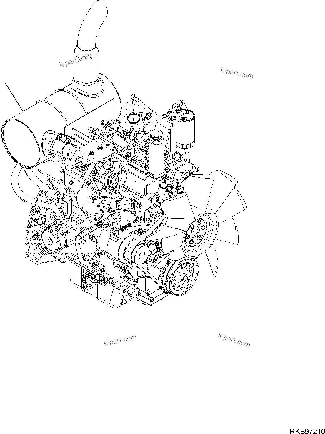 Parts diagram: ENGINE ASSEMBLY — PC118MR-8 S/N F00003 AND UP