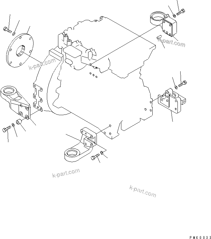 Parts diagram: ENGINE RELATED PARTS(#53011-57498) — PC120-6J S/N 45001-UP