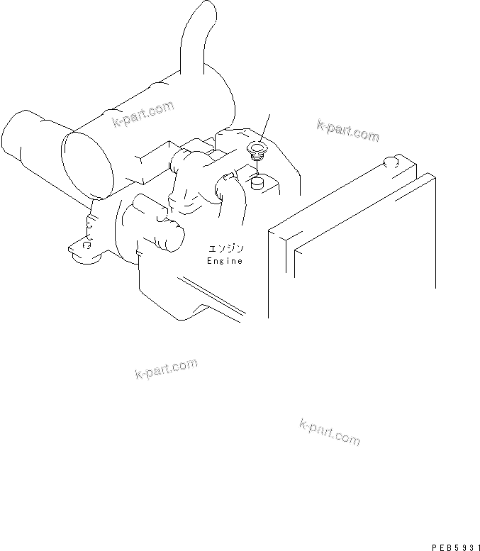 Parts diagram: ENGINE RELATED PARTS — PC160-6K S/N K30001-UP