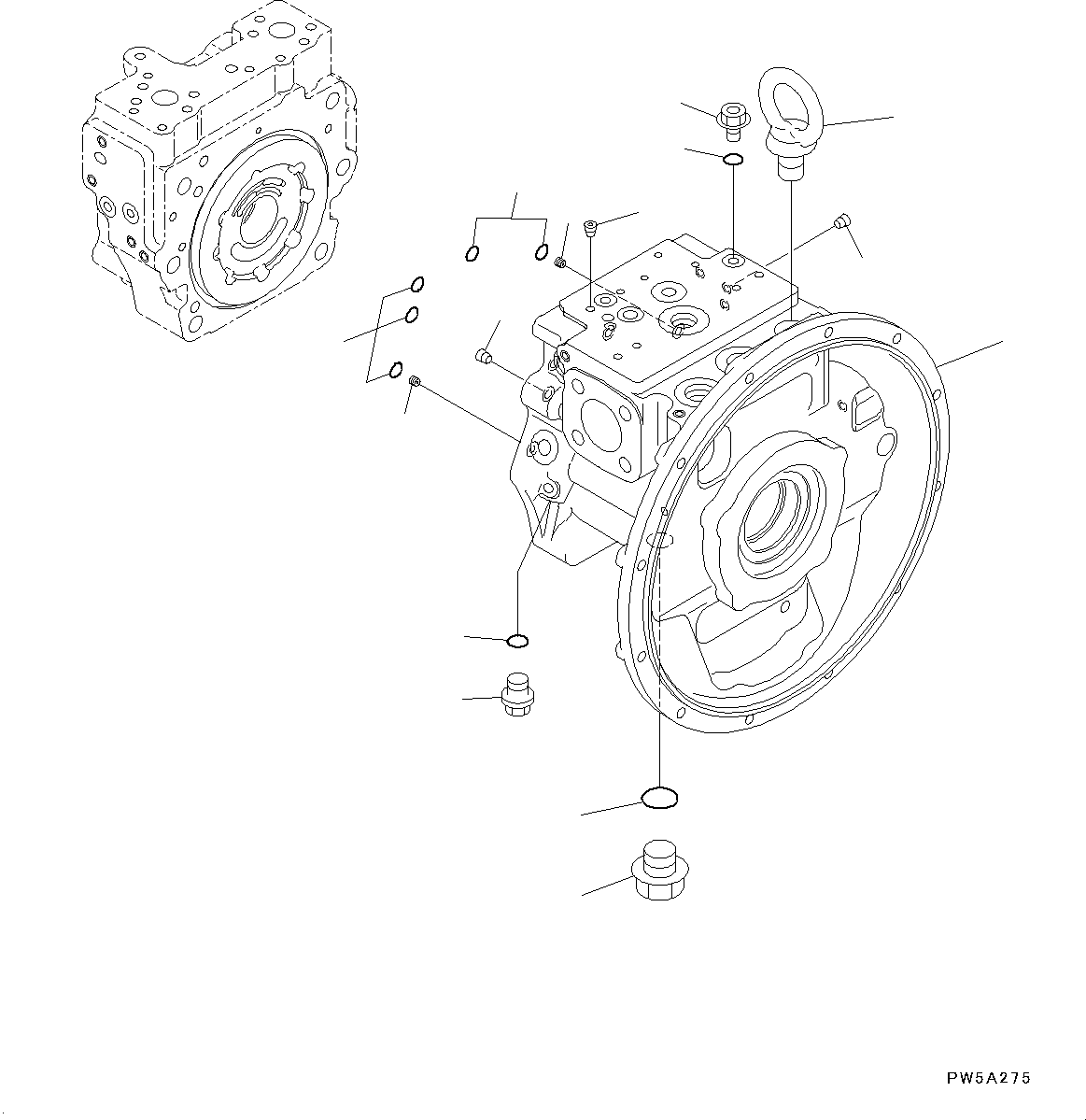 Parts diagram: Main Piston Pump, Inner Parts (1/9) — PC190NLC-8 S/N K50001-UP