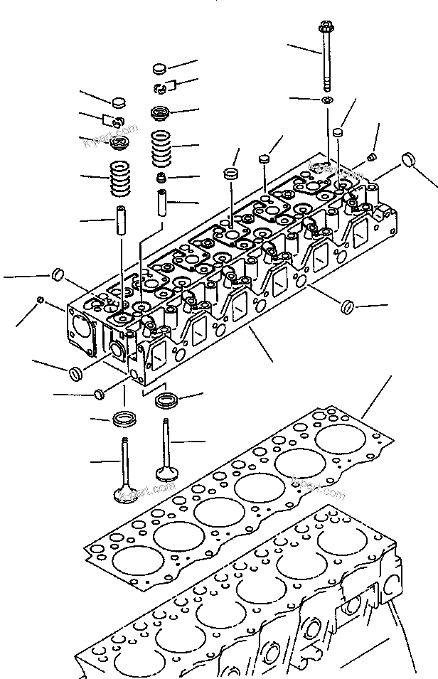 Parts diagram: FIG NO. A1010-A0E6 CYLINDER HEAD — PC200-6L/LC-6L S/N A80001-A82000