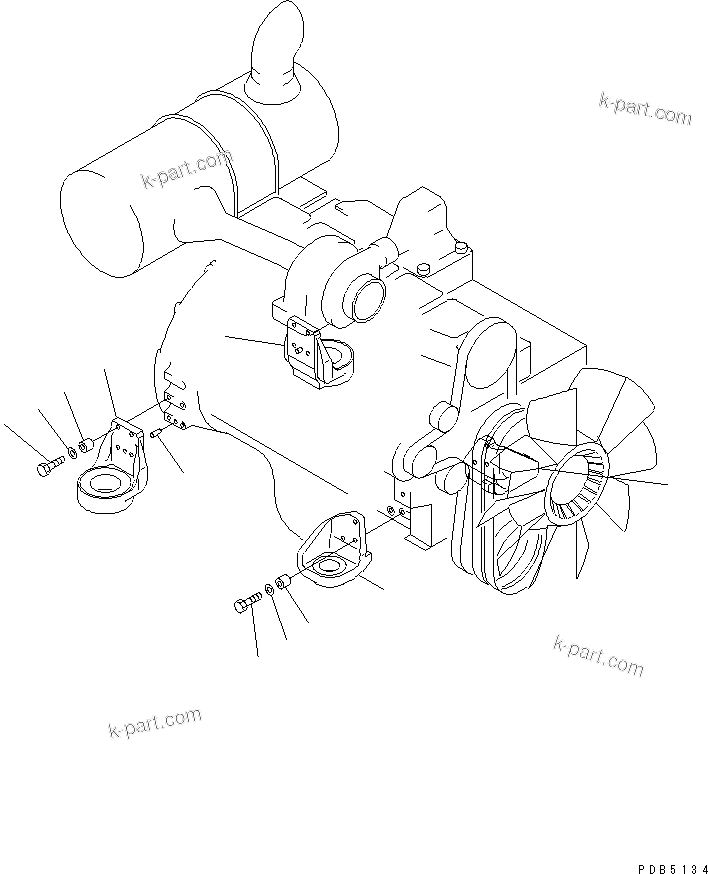 Parts diagram: ENGINE RELATED PARTS (BRACKET)(#96514-106005) — PC200LC-6 S/N 80001-UP (Overseas Version)