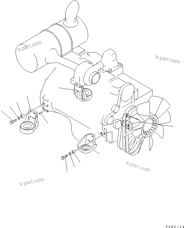Parts diagram: ENGINE RELATED PARTS (BRACKET)(#94999-96513) — PC200LC-6H S/N 80001-UP