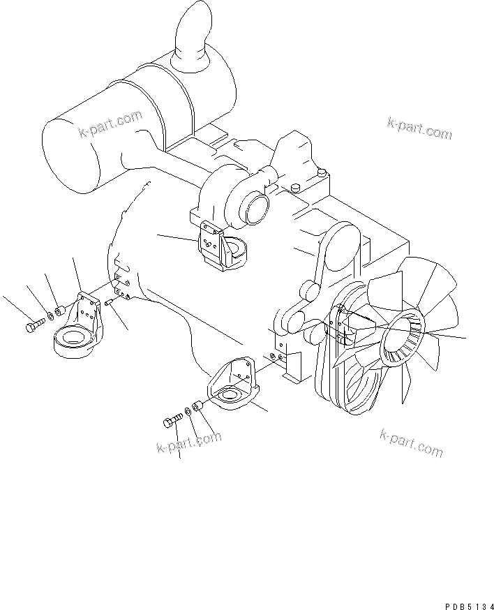 Parts diagram: ENGINE RELATED PARTS (BRACKET)(#96514-106005) — PC200LC-6Z S/N 80001-UP (Excel Spec.)