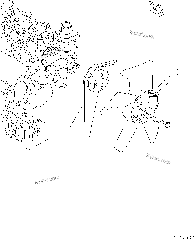 Parts diagram: FAN PULLEY (TROPICAL SPEC.) — PC20R-8 S/N 10001-UP