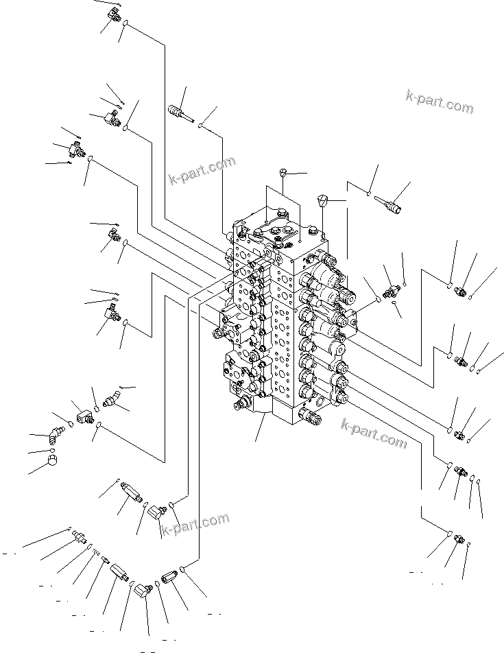 Parts diagram: MAIN VALVE (CONNECTING PARTS)(LIFT CAB) — PC210MH-7 S/N K42041 & K42870