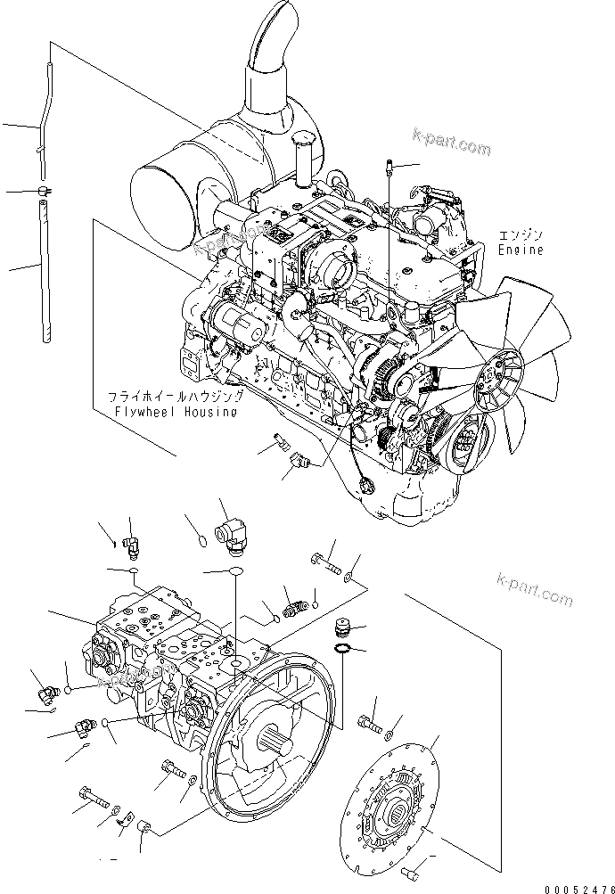 Parts diagram: DAMPER PUMP AND TUBE — PC228US-3E0 S/N 40001-UP
