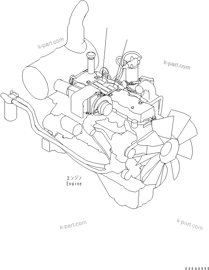 Parts diagram: ENGINE CAUTION PLATES — PC230NHD-8K S/N K50001-UP