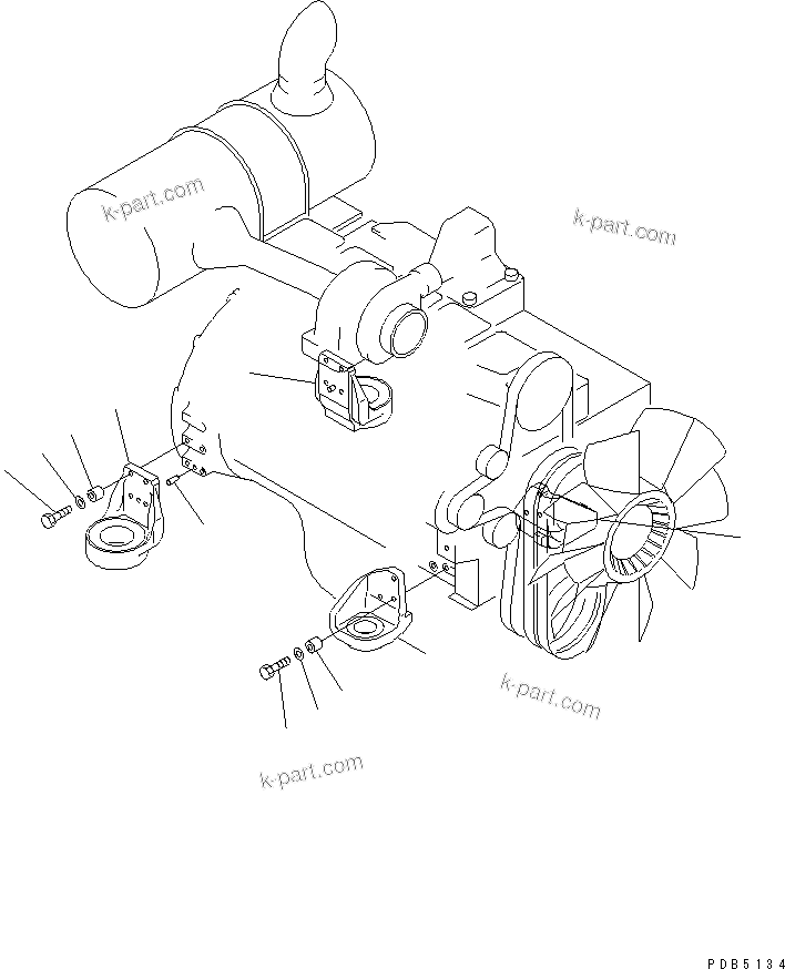 Parts diagram: ENGINE RELATED PARTS (BRACKET)(#10001-10043) — PC250-6 S/N 10001-UP