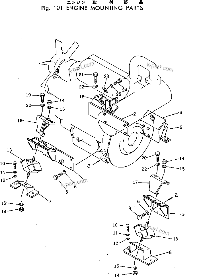 Parts diagram: ENGINE MOUNTING PARTS — PC30-3 S/N 2601-UP