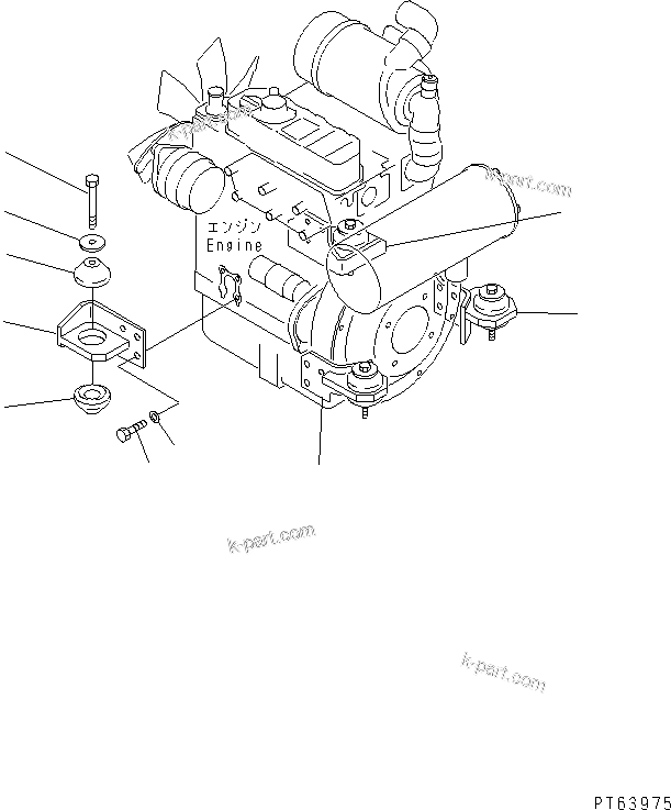 Parts diagram: ENGINE MOUNTING PARTS — PC30MRX-1 S/N 10001-UP (For EU)