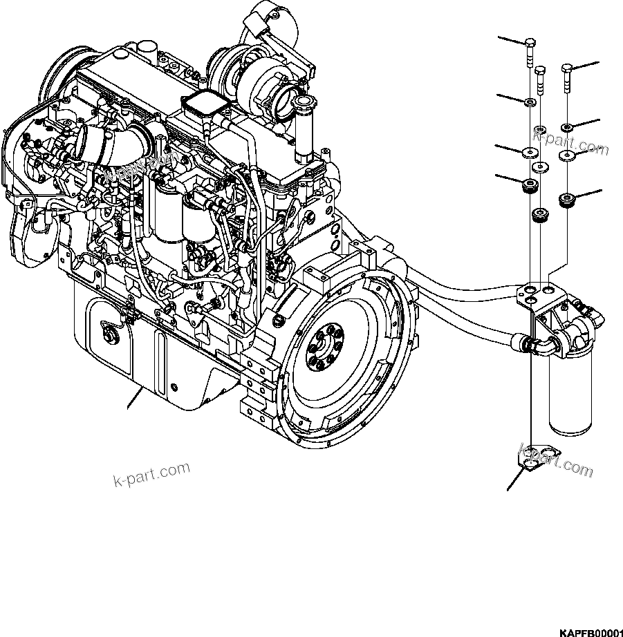 Parts diagram: ENGINE — PC350F-8M0 S/N B10001-UP