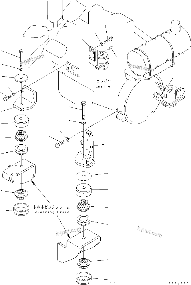 Parts diagram: ENGINE MOUNT(#K30001-K31999) — PC380LC-6K S/N K30001-UP