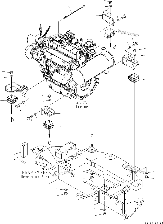 Parts diagram: ENGINE MOUNTING PARTS — PC50MR-2-AC S/N 5001-UP