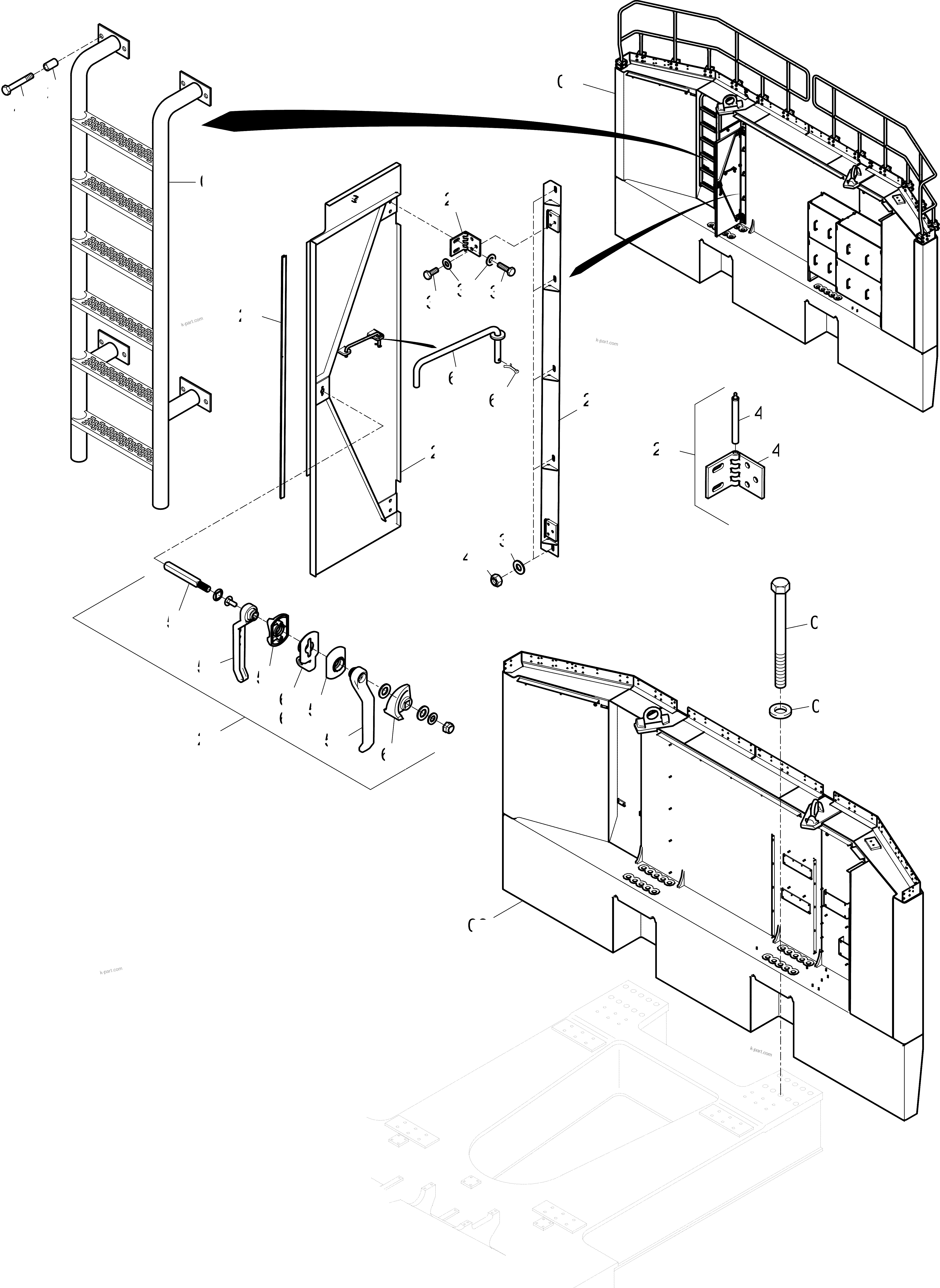 Parts diagram: INSTALLATION COUNTERWEIGHT — PC5500-11 15196