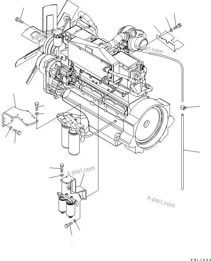 Parts diagram: ENGINE RELATED PARTS (BRACKET)(#10001-10999) — PC600LC-6 S/N 10001-UP (Overseas Version)