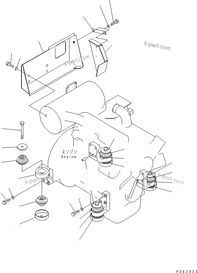 Parts diagram: ENGINE MOUNT (BRACKET)(#15001-19000) — PC75UD-3 S/N 15001-UP