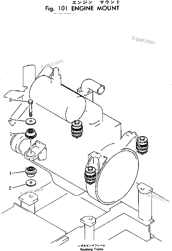 Parts diagram: ENGINE MOUNT — PC80-1 S/N 1001-UP