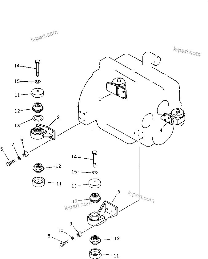 Parts diagram: ENGINE MOUNT — PW150-1 S/N 1001-UP