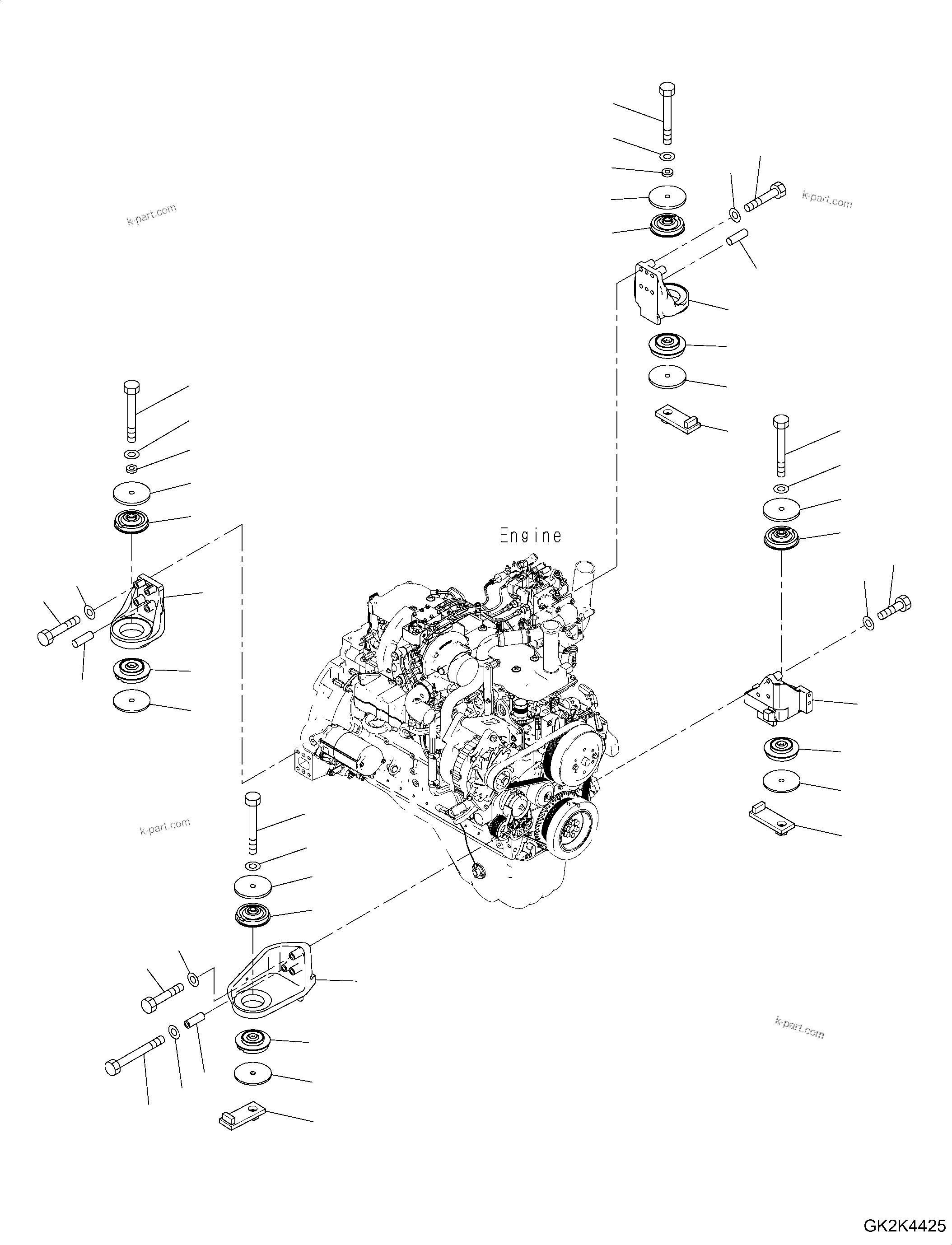 Parts diagram: Engine Mounting — PW180-11E0 S/N H75251-UP