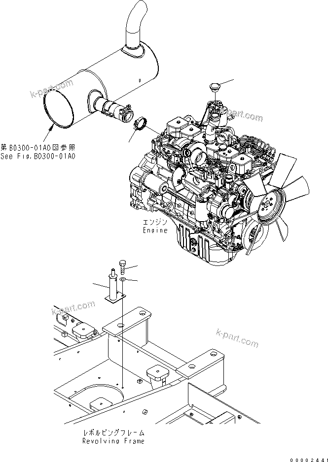 Parts diagram: ENGINE RELATED PARTS — PW200-7K-KA S/N K40001-UP