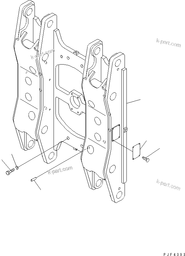 Parts diagram: ROLL CLAMP (FRAME) (INTEGRAL TYPE) (FOR SINGLE SWING AND HALF SPLIT) — RSE409-1 S/N 1001-UP