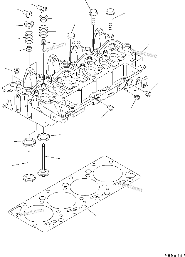 Parts diagram: CYLINDER HEAD(#26200163-26238878) — S4D102E-1D-N S/N 26200163-UP